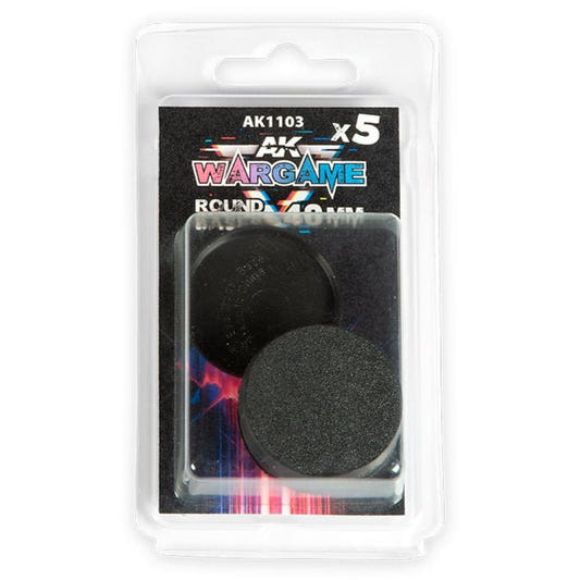 AK Interactive 3rd Generation acrylic paint Round Bases 40mm X 5 17ml dropper bottle