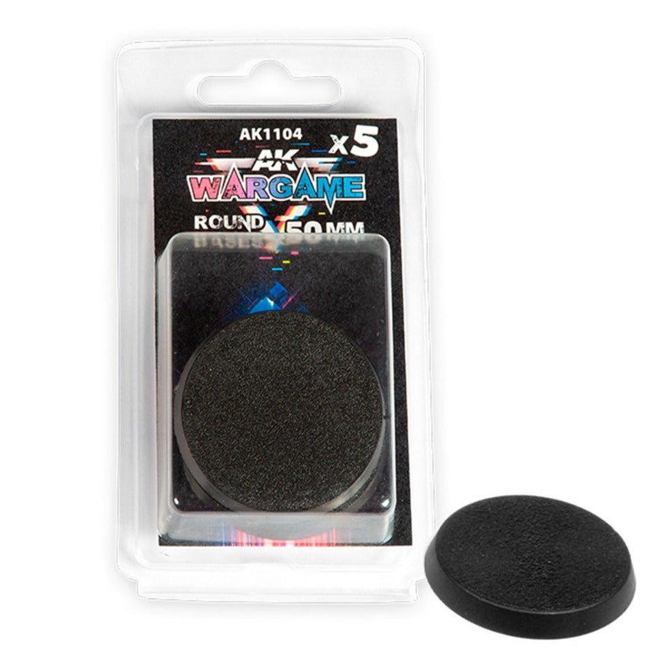 AK Interactive 3rd Generation acrylic paint Round Bases 50mm X 5 17ml dropper bottle