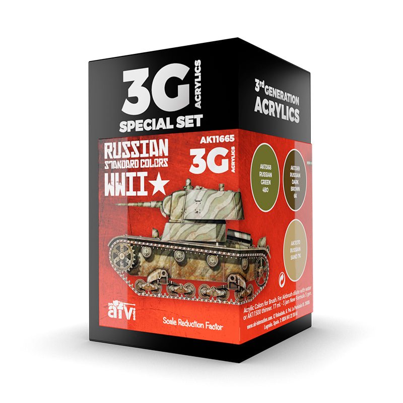 AK Interactive 3rd Generation acrylic paint set Russian Standard WWII Combo 3G