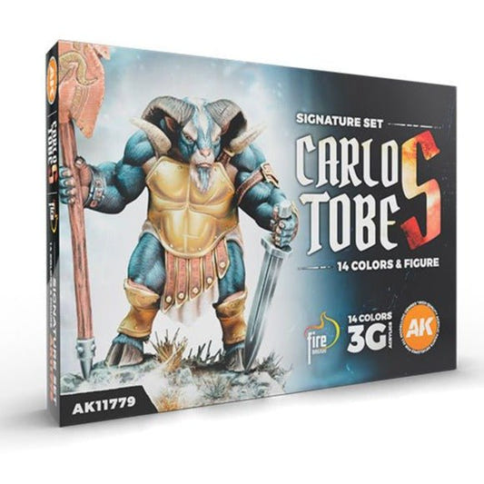 AK Interactive 3rd Generation acrylic paint set Signature Set Carlos Tobes - 14 Colors + Figure