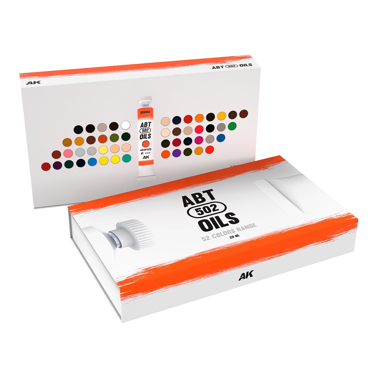 AK Abteilung 502 Oils box with colour chart lid and a single oil paint tube