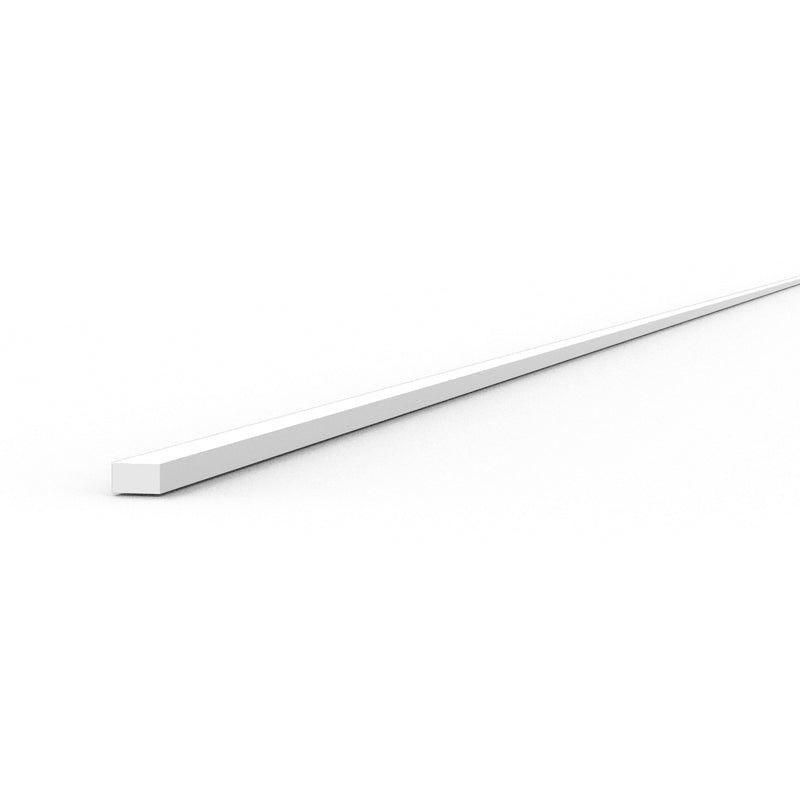 AK Interactive 0.30 x 0.50mm styrene strip AK6501, close-up of one fine white strip