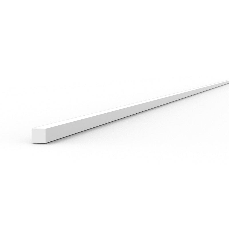 AK Interactive 0.50 x 0.50 x 350mm white styrene strip, a length of fine square-section strip