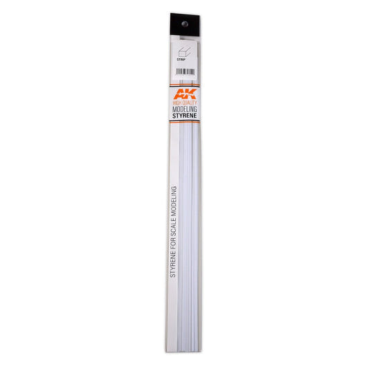 AK Interactive Strips 0.75 X 0.75 X 350mm - Styrene Strip modelling construction material