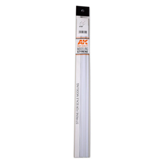 AK Interactive Strips 0.75 X 0.75 X 350mm - Styrene Strip modelling construction material