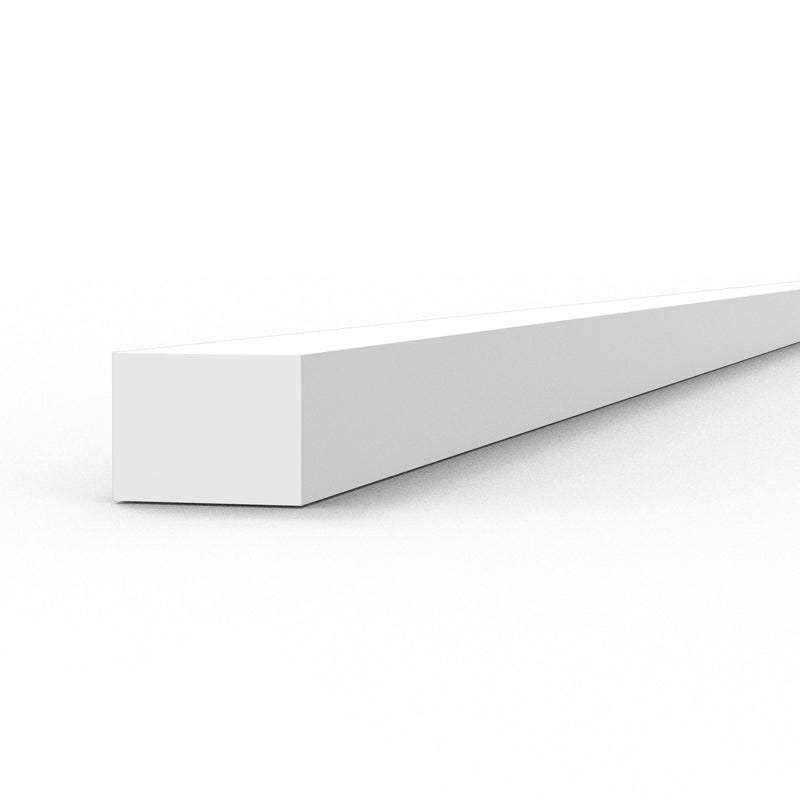 AK Interactive AK6525 white styrene strip, 1.50 x 2.00mm section, close-up of the end