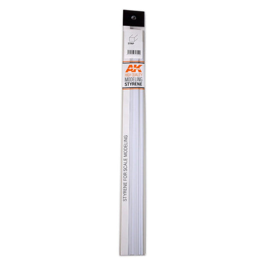AK Interactive Strips 1.50 X 4.00 X 350mm - Styrene Strip modelling construction material
