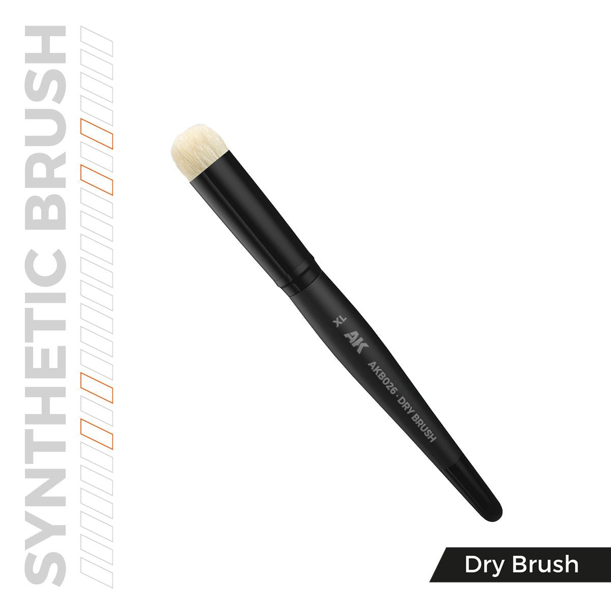 AK Interactive XL synthetic dry brush with a round, firm white head