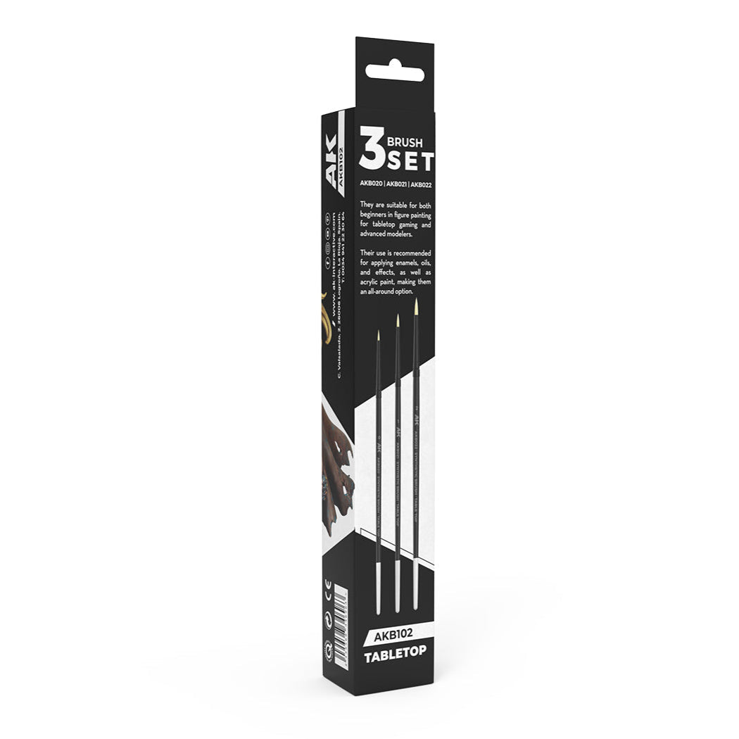 AK Interactive Tabletop Synthetic Brushes Set (3 brushes) - Loaded Dice