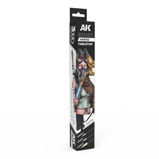 AK Interactive Tabletop Synthetic Brushes Set (3 Brushes) modelling brush