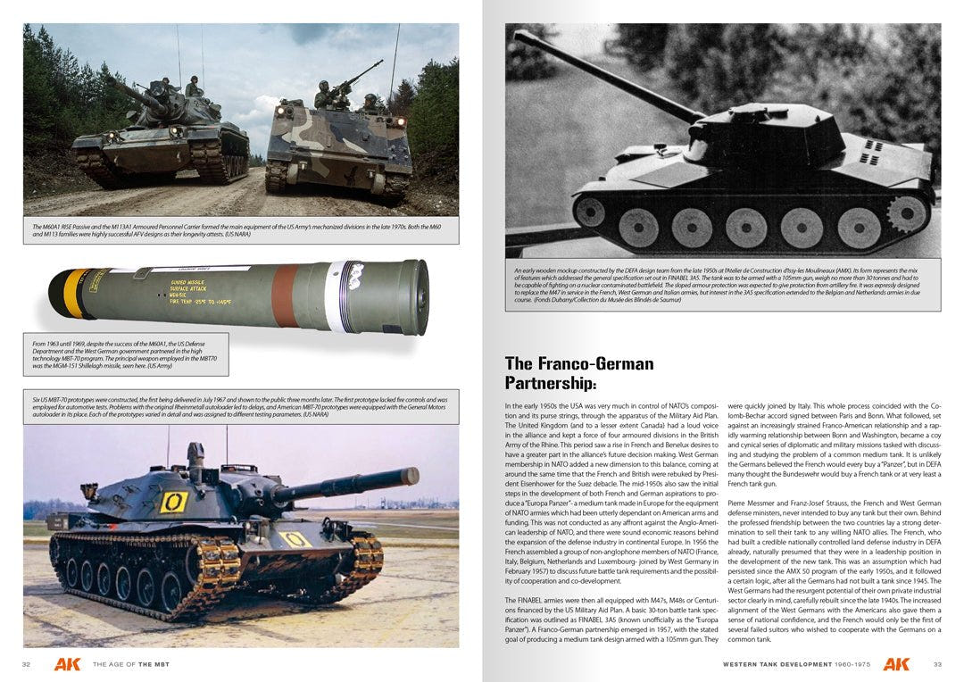 The Age of the Main Battle Tank pages on the Franco-German partnership with tank photos