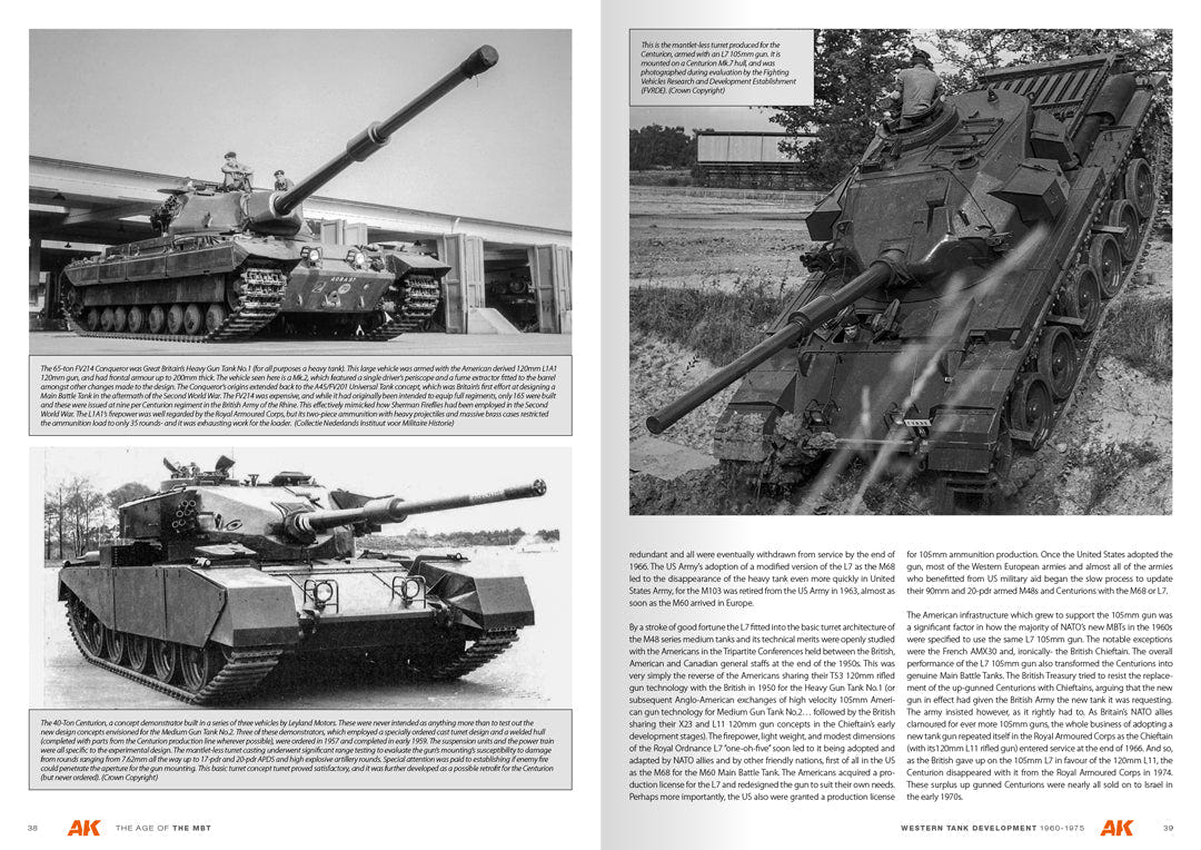The Age of the Main Battle Tank book spread with archive photos of early MBTs
