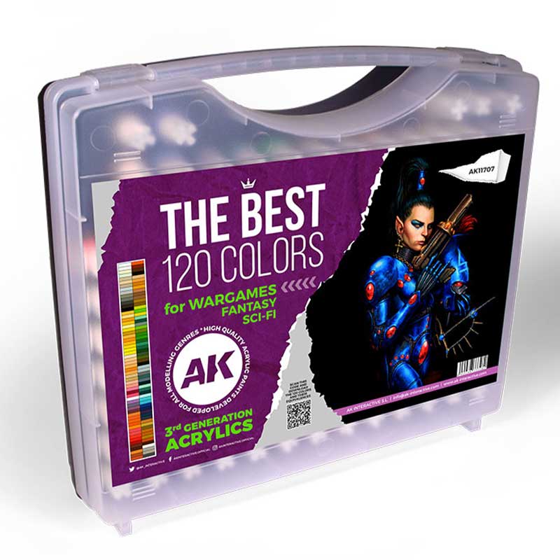 AK Interactive 3rd Generation acrylic paint the Best 120 Colors for Wargames & Sci-Fi 17ml dropper bottle