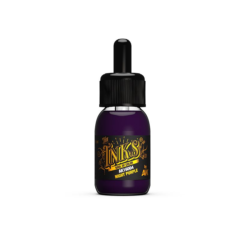 AK Interactive The Inks Night Purple dropper bottle from the Darkness set
