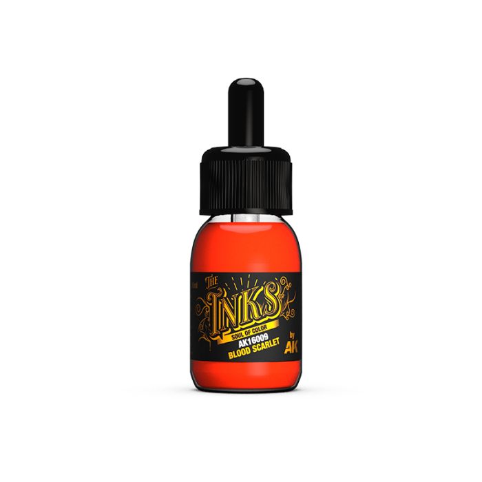 AK Interactive The Inks Blood Scarlet AK16009 30ml dropper bottle from the Nature set