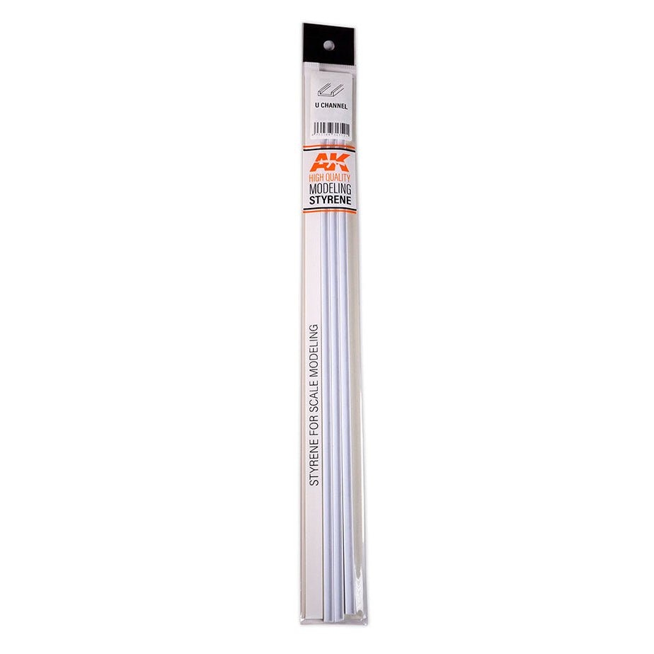 AK Interactive U Channel 5mm Width X 350mm - Styrene Strip modelling construction material