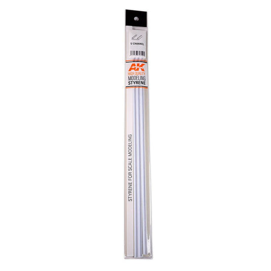 AK Interactive U Channel 5mm Width X 350mm - Styrene Strip modelling construction material