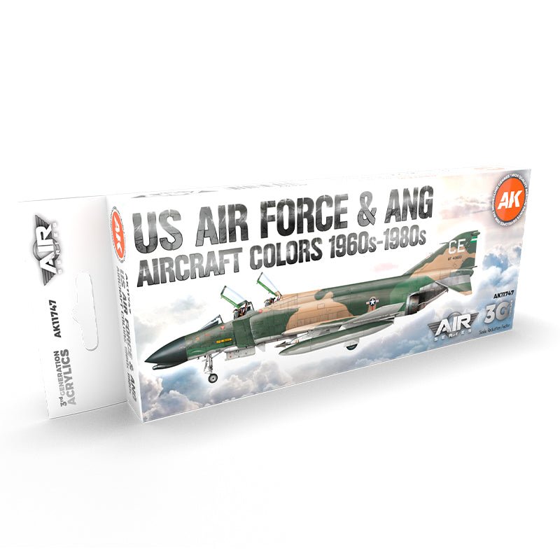 AK Interactive 3rd Generation acrylic paint set US Air Force & Ang Aircraft 1960S-1980S Set 3G