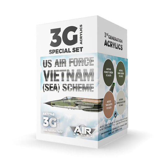 AK Interactive 3rd Generation acrylic paint set US Air Force South East Asia (Sea) Scheme Set 3G