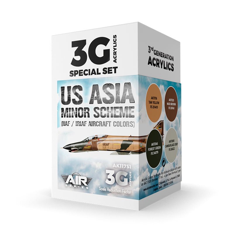 AK Interactive 3rd Generation acrylic paint set US Asia Minor Scheme (IIAF/IRIAF Aircraft) Set 3G