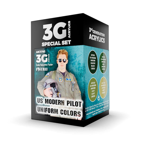 AK Interactive 3rd Generation acrylic paint Us Modern Pilot Uniform Colors 3G 17ml dropper bottle
