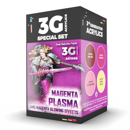 AK Interactive Wargame Color Set: Magenta Plasma and Glowing Effects weathering set for scale models