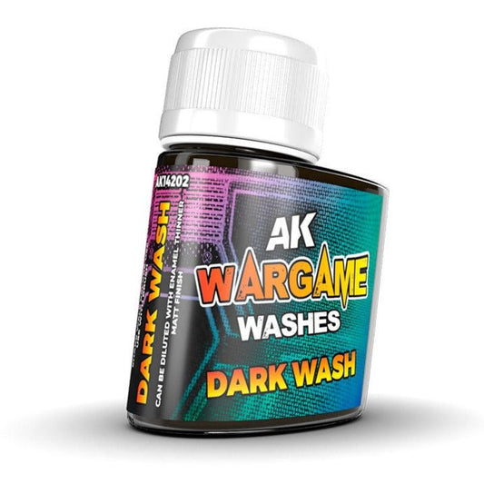 AK Interactive Wash for Wargamers - Dark Wash weathering product for scale models