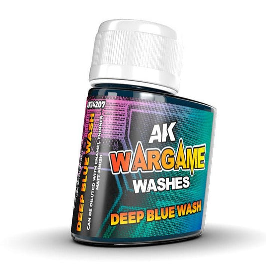 AK Interactive Wash for Wargamers - Deep Blue Wash weathering product for scale models