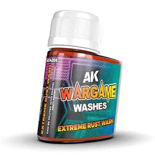 AK Interactive Wash for Wargamers - Extreme Rust Wash weathering product for scale models