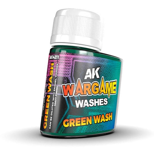 AK Interactive Wash for Wargamers - Green Wash weathering product for scale models