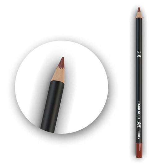 AK Interactive weathering watercolour pencil Dark Rust
