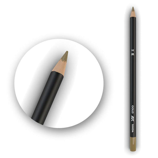 AK Interactive weathering watercolour pencil Gold