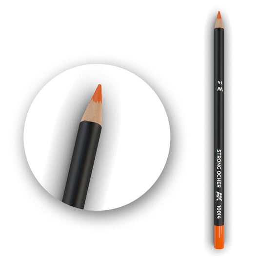 AK Interactive weathering watercolour pencil Strong Ocher