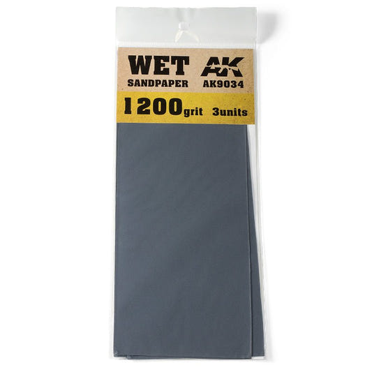 AK Interactive Wet Sandpaper 1200 Grit (Pack of 3) hobby tool