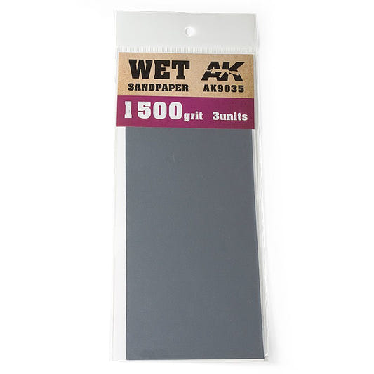 AK Interactive Wet Sandpaper 1500 Grit (Pack of 3) hobby tool