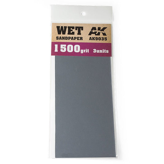 AK Interactive Wet Sandpaper 1500 Grit (Pack of 3) hobby tool