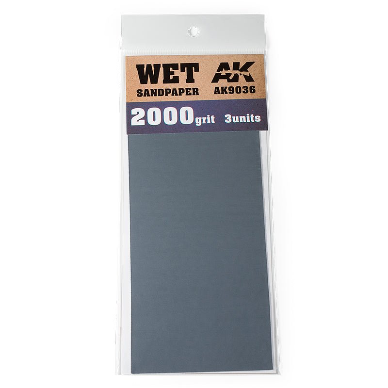 AK Interactive Wet Sandpaper 2000 Grit (Pack of 3) hobby tool