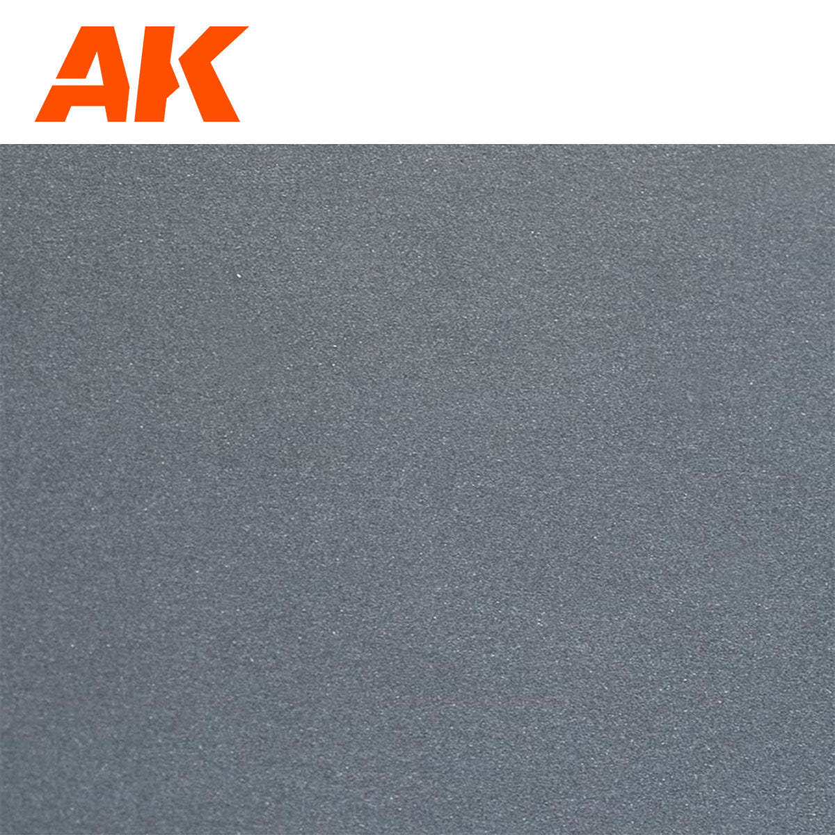 AK Interactive 2000 grit wet sandpaper, close-up of the very fine grey abrasive surface