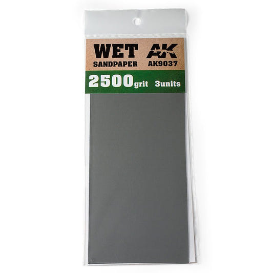 AK Interactive Wet Sandpaper 2500 Grit (Pack of 3) hobby tool