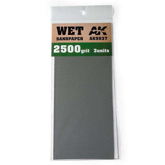 AK Interactive Wet Sandpaper 2500 Grit (Pack of 3) hobby tool