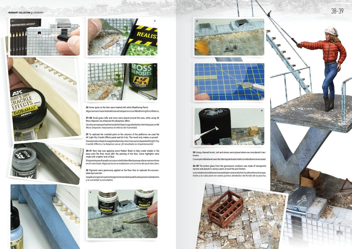 AK Worn Art Chernobyl spread with tiling and ladder techniques for a derelict pool scene
