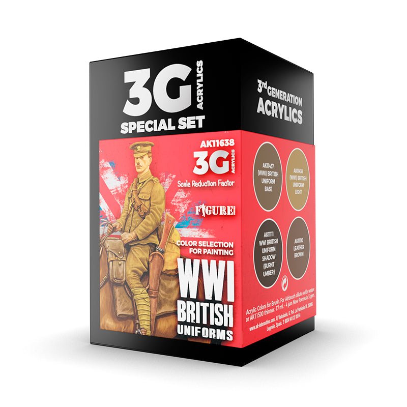 AK Interactive 3rd Generation acrylic paint WWI British Uniforms 3G 17ml dropper bottle