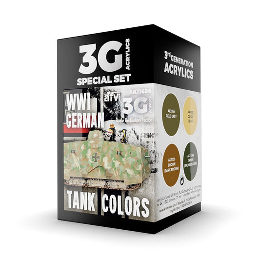 AK Interactive 3rd Generation acrylic paint WWI German Tank Colors 17ml dropper bottle