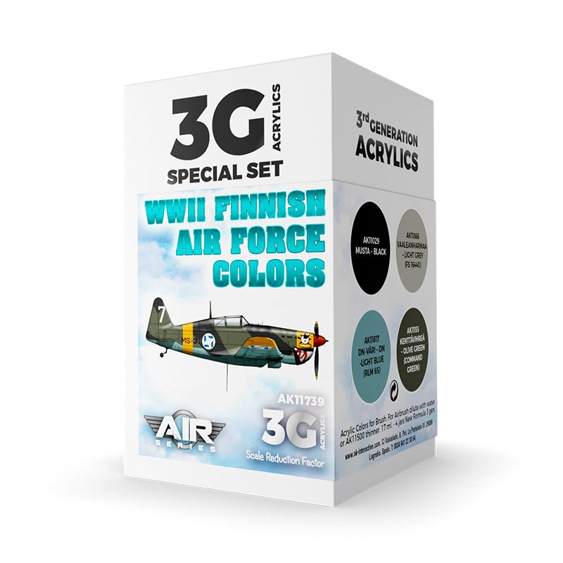 AK Interactive 3rd Generation acrylic paint set WWII Finnish Air Force Colors Set 3G