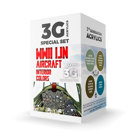 AK Interactive 3rd Generation acrylic paint set WWII IJN Aircraft Interior Colors Set 3G