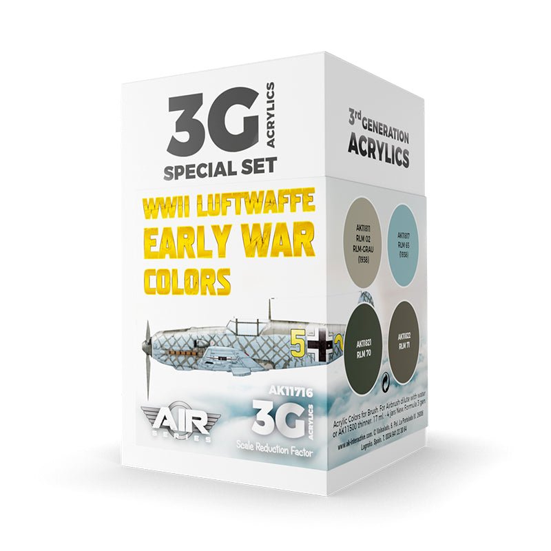 AK Interactive 3rd Generation acrylic paint set WWII Luftwaffe Early War Colors Set 3G