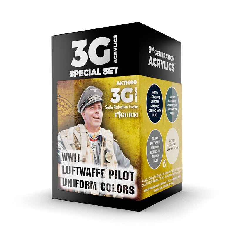 AK Interactive 3rd Generation acrylic paint WWII Luftwaffe Uniform Colors 3G 17ml dropper bottle