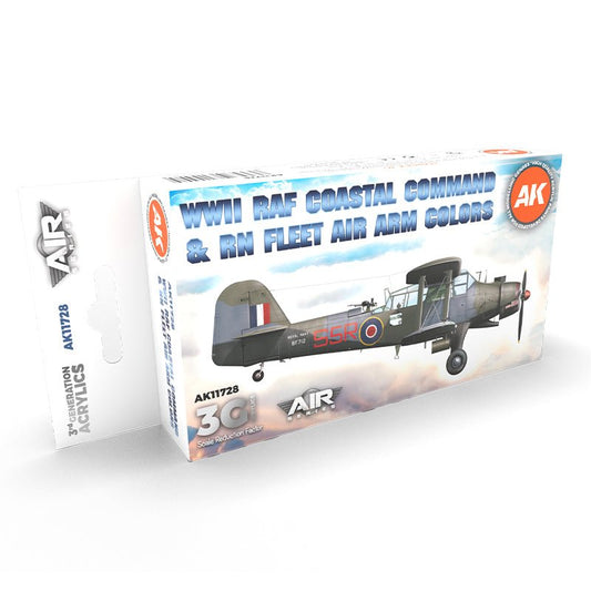 AK Interactive 3rd Generation acrylic paint set WWII RAF Coastal Command & Rn Fleet Air Arm Set 3G
