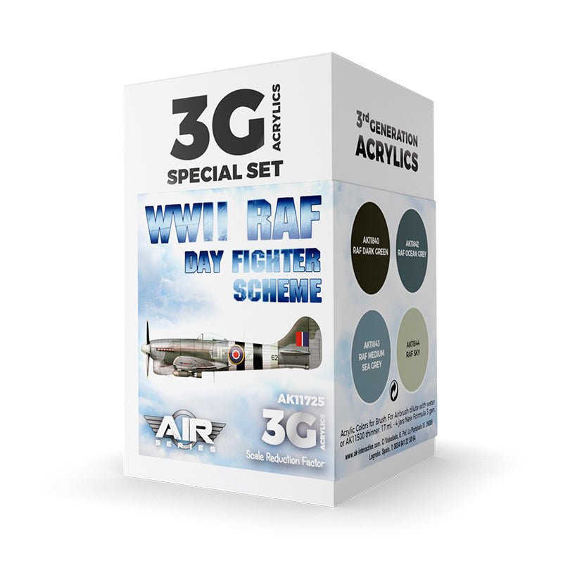 AK Interactive 3rd Generation acrylic paint set WWII RAF Day Fighter Scheme Set 3G