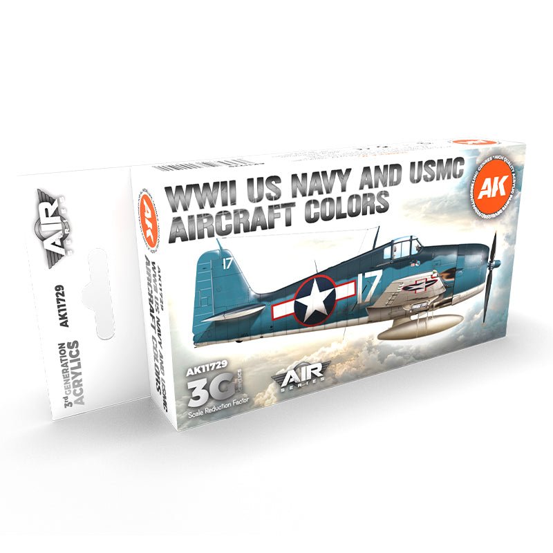 AK Interactive 3rd Generation acrylic paint set WWII US Navy & Usmc Aircraft Colors Set 3G
